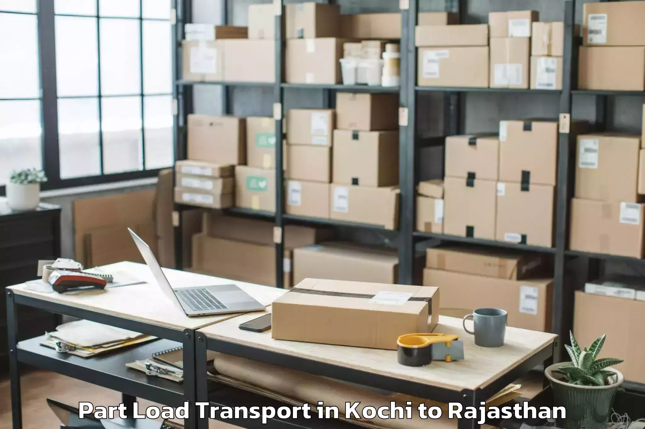 Book Kochi to Chaksu Part Load Transport Online